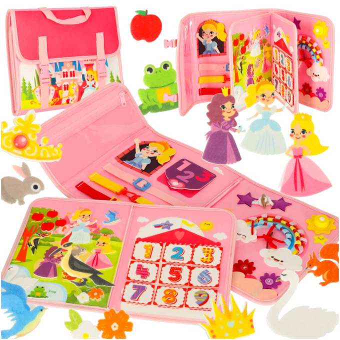 Sensory sensory montessori manipulative board backpack case pink