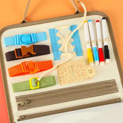 Sensory sensory montessori manipulative board dinosaur case
