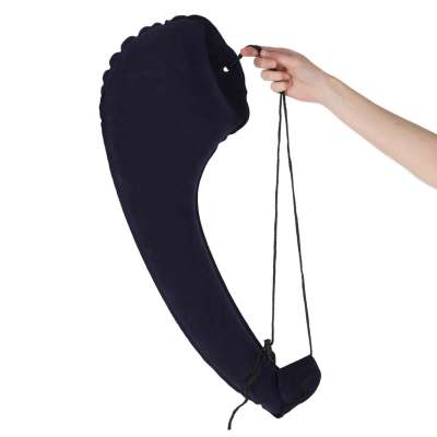 Shoulder inflatable side travel pillow with clip-on attachment