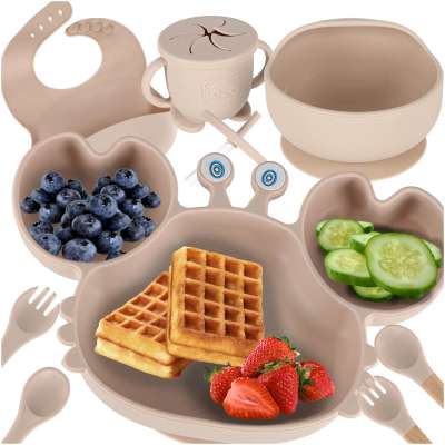 Silicone children's dishes crab zest 9el beige