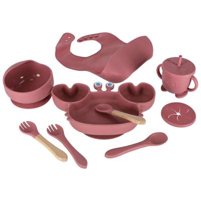 Silicone children's dishes crab zest 9el c pink