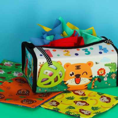Sorter box with tissues sensory montessori mat 2in1