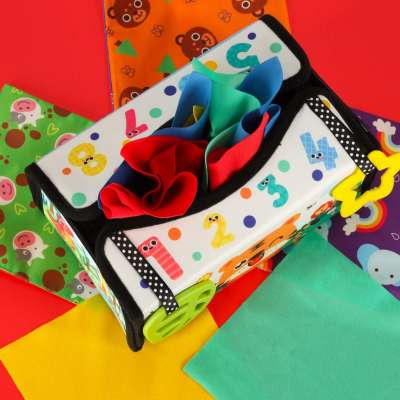 Sorter box with tissues sensory montessori mat 2in1
