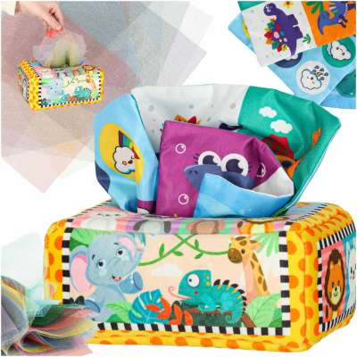 Sorter tissue box sensory montessori plush numbers letters