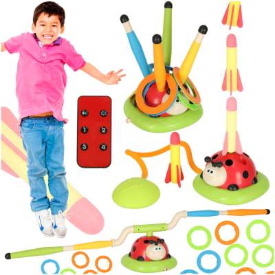 Sports dexterity game for children jumping rope target throw ladybird launcher 3in1