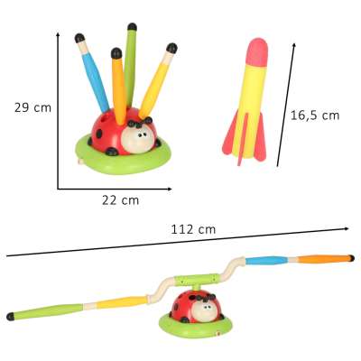 Sports dexterity game for children jumping rope target throw ladybird launcher 3in1