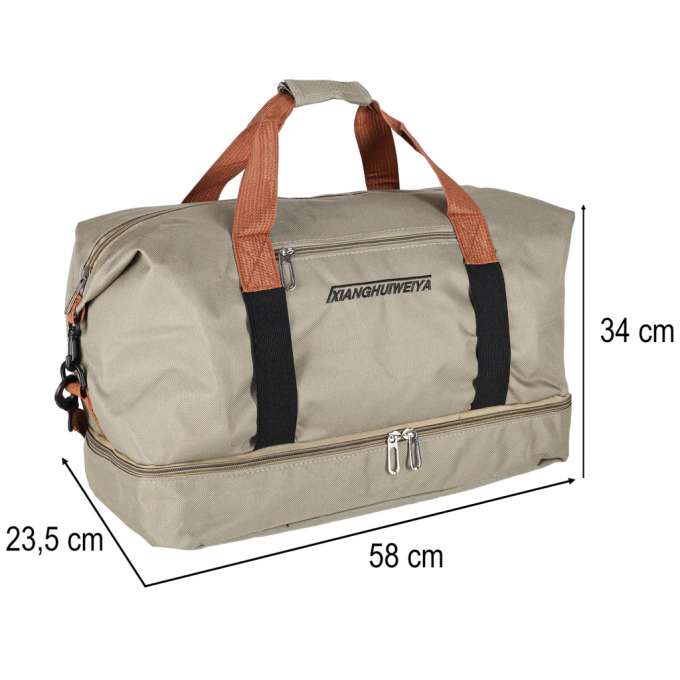 Sports travel bag hand luggage beige