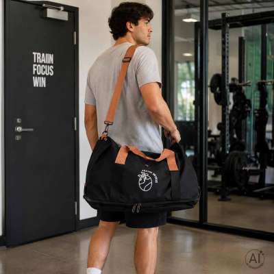 Sports travel bag hand luggage black