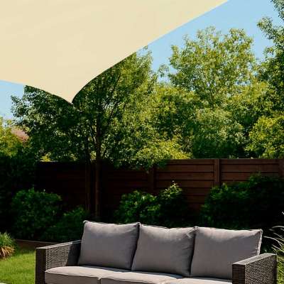 Terrace sunshade sail 4x4x4m triangle beige