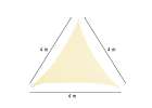 Terrace sunshade sail 4x4x4m triangle beige 10