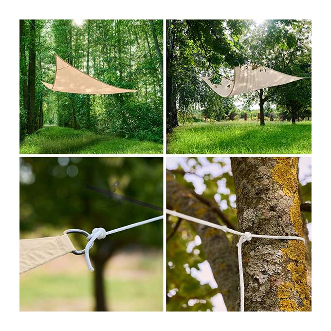 Terrace sunshade sail 4x4x4m triangle beige