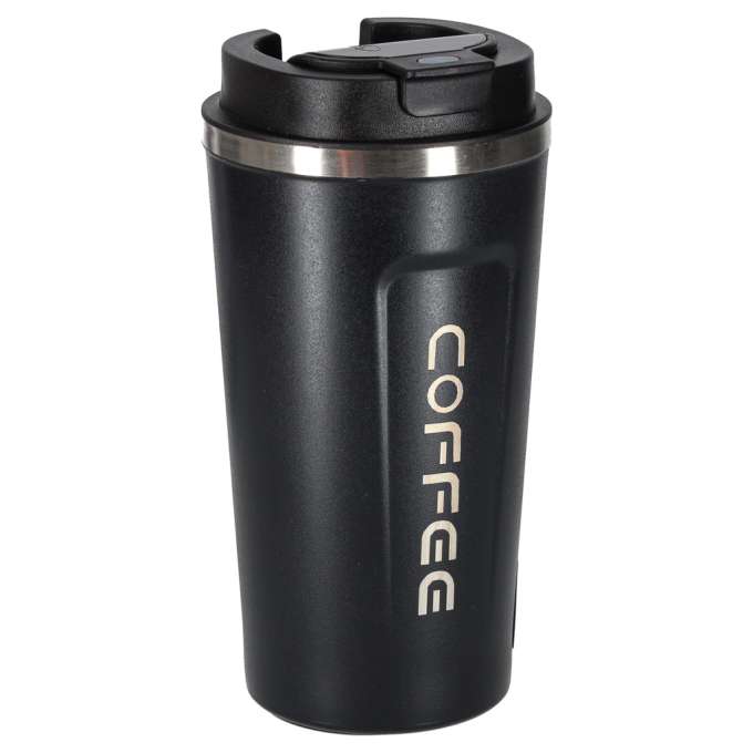 Thermal mug bidon with mouthpiece thermos 500ml black
