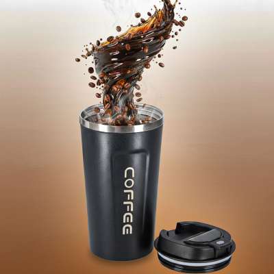 Thermal mug bidon with mouthpiece thermos 500ml black