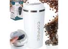 Thermal mug bidon with mouthpiece thermos 500ml white 1