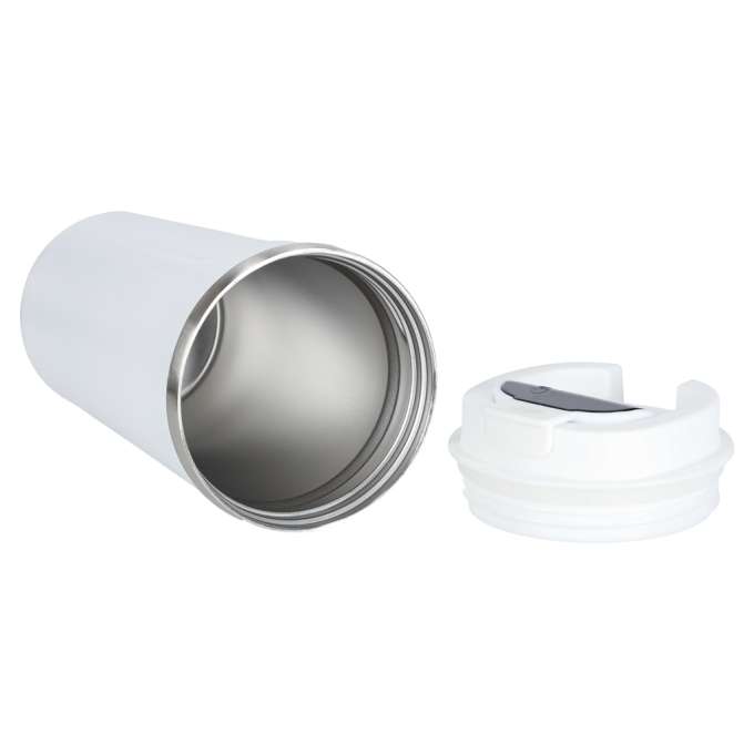 Thermal mug bidon with mouthpiece thermos 500ml white