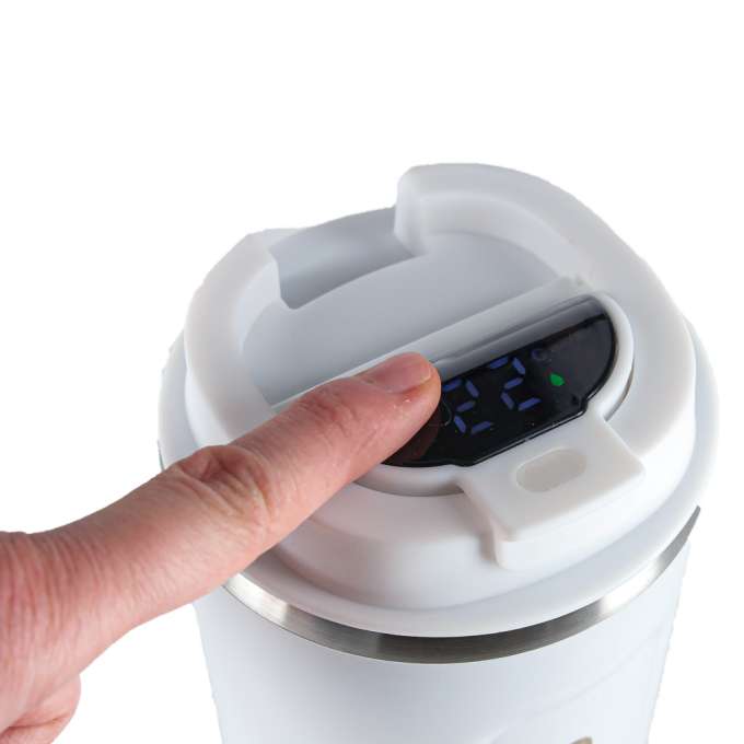 Thermal mug bidon with mouthpiece thermos 500ml white