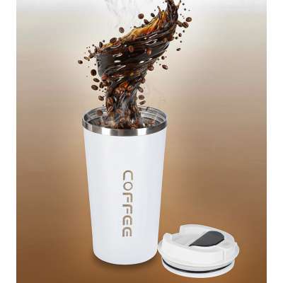 Thermal mug bidon with mouthpiece thermos 500ml white