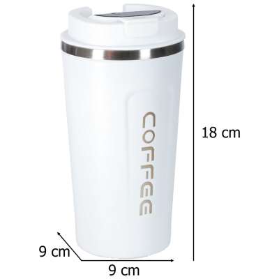 Thermal mug bidon with mouthpiece thermos 500ml white