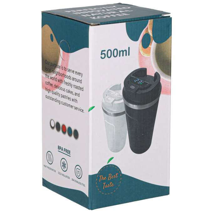 Thermal mug bidon with mouthpiece thermos 500ml white
