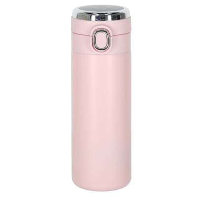 Thermal mug bidon with mouthpiece thermos LED 420ml pink