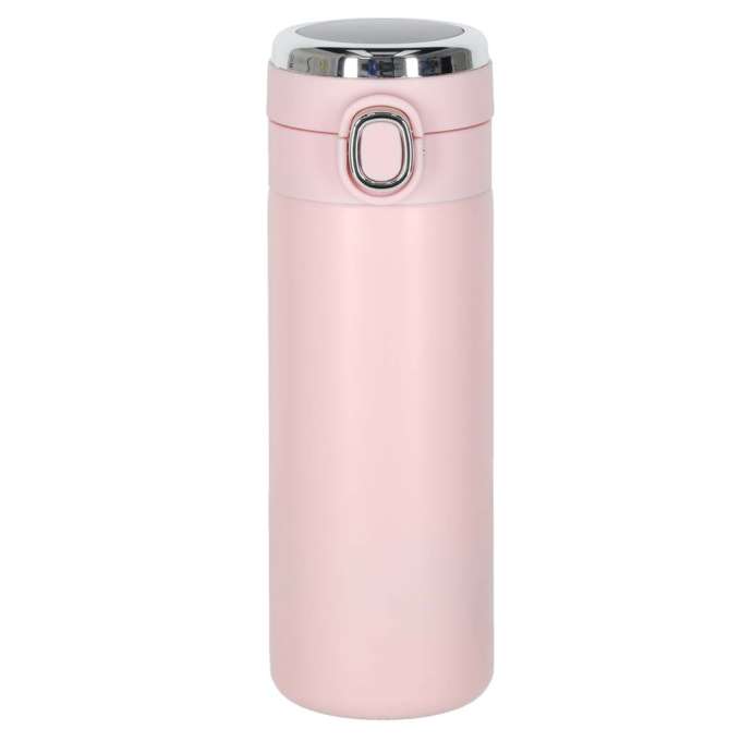 Thermal mug bidon with mouthpiece thermos LED 420ml pink