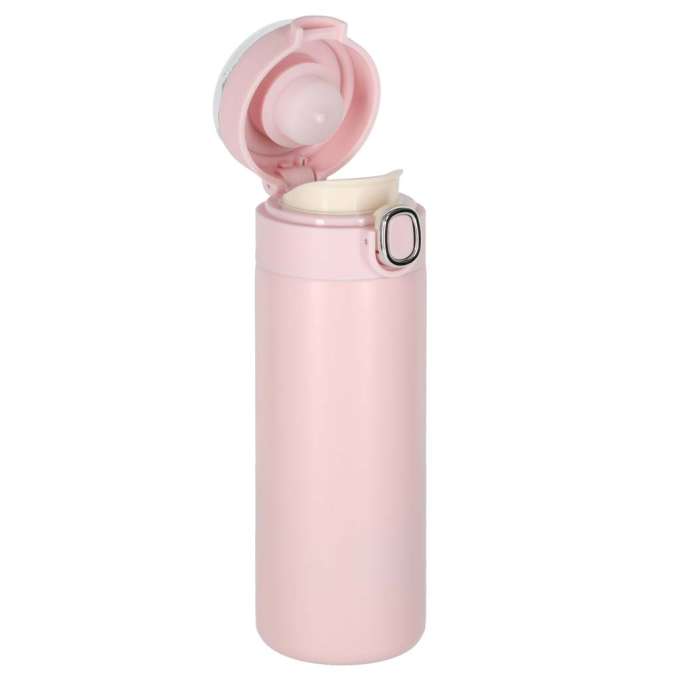Thermal mug bidon with mouthpiece thermos LED 420ml pink