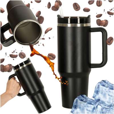 Thermal mug with handle thermos 1200ml black