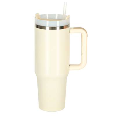 Thermal mug with handle thermos 1200ml cream