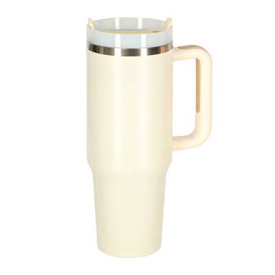 Thermal mug with handle thermos 1200ml cream