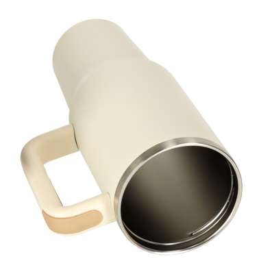 Thermal mug with handle thermos 1200ml cream