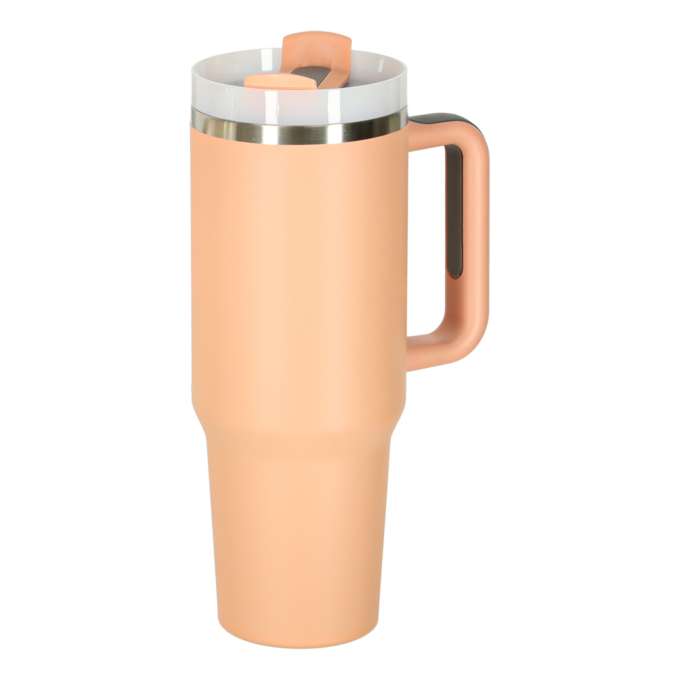 Thermal mug with handle thermos 1200ml powder pink
