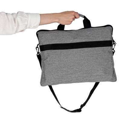 Torba na laptopa 15,6 cali etui pokrowiec z paskiem teczka damska męska mocna szara