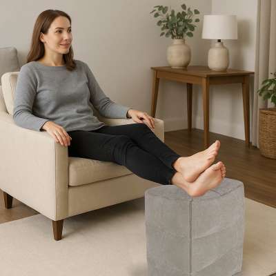 Tourist inflatable footrest grey