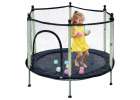 Trampolina do domu ogrodu dla dzieci siatka piłki 140cm 55inch zielona 4