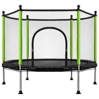 Trampoline for home garden for kids ball net 140cm 55inch green