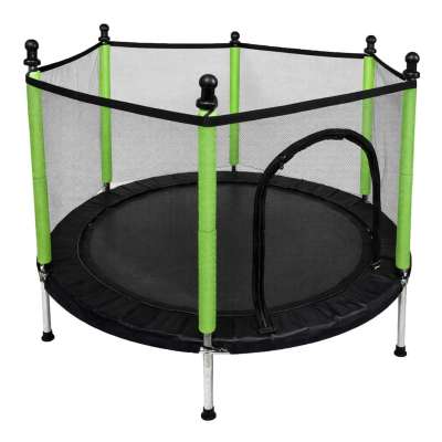 Trampoline for home garden for kids ball net 140cm 55inch green