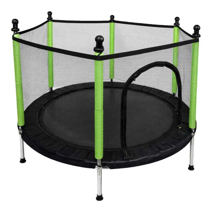 Trampoline for home garden for kids ball net 140cm 55inch green