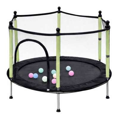 Trampoline for home garden for kids ball net 140cm 55inch green