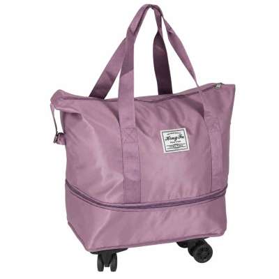 Travel bag on wheels foldable 3 sizes purple