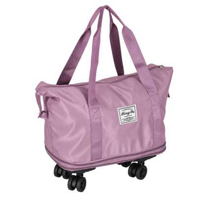 Travel bag on wheels foldable 3 sizes purple