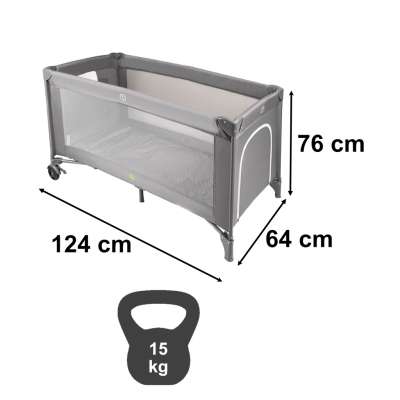 Travel crib foldable with mattress max. 15kg