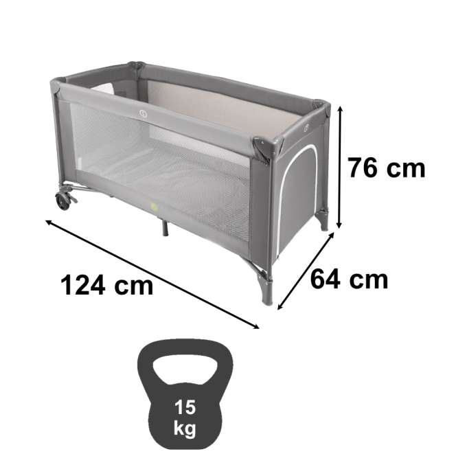 Travel crib foldable with mattress max. 15kg