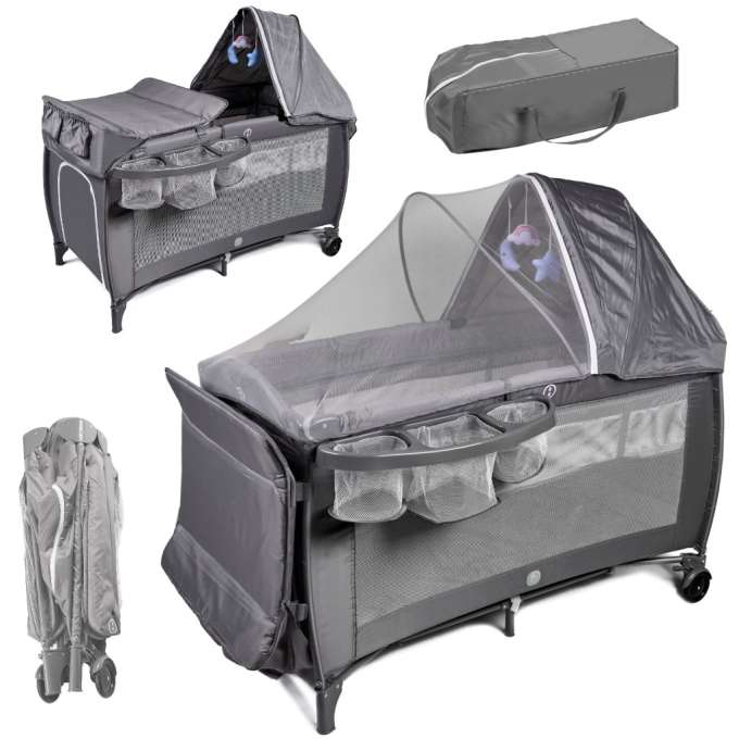 Travel crib folding two-level changing table max. 15kg