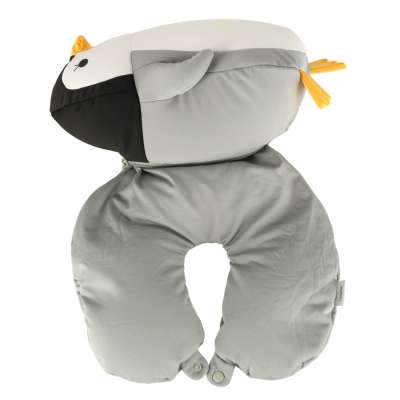 Travel cushion 2in1 neck cornet for car aeroplane penguin mascot
