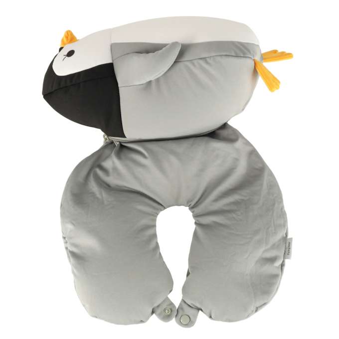 Travel cushion 2in1 neck cornet for car aeroplane penguin mascot