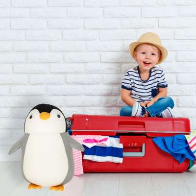 Travel cushion 2in1 neck cornet for car aeroplane penguin mascot