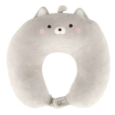 Travel cushion 2in1 neck roll for aeroplane car mascot cat