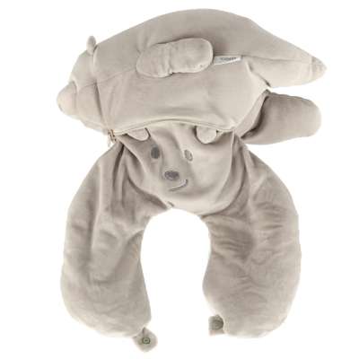 Travel cushion 2in1 neck roll for aeroplane car teddy bear mascot