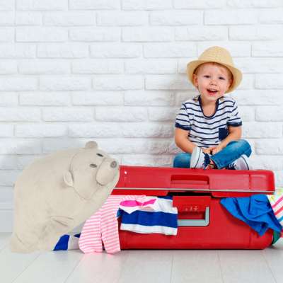 Travel cushion 2in1 neck roll for aeroplane car teddy bear mascot