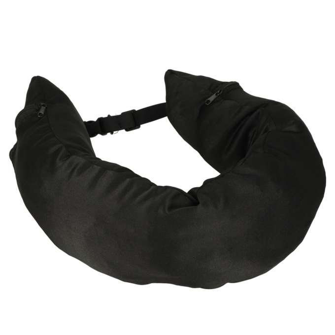 Travel pillow travel storage compartment black